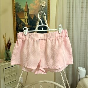 Edikted Pink Checkered Shorts